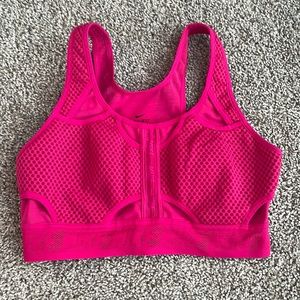 Hot pink sports bra